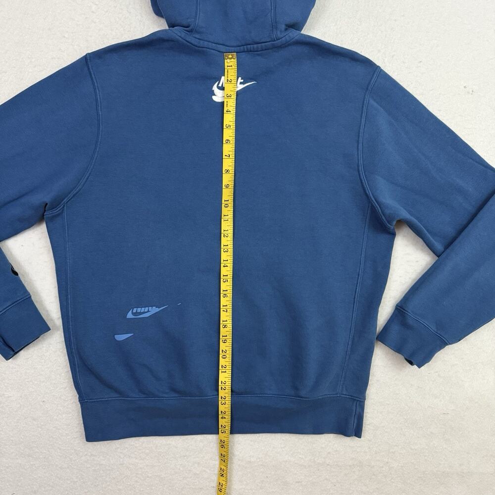 Nike Hoodie Mens Medium Blue Repeat Logo Pullover Sweatshirt Multi Swoosh - Picture 6 of 11